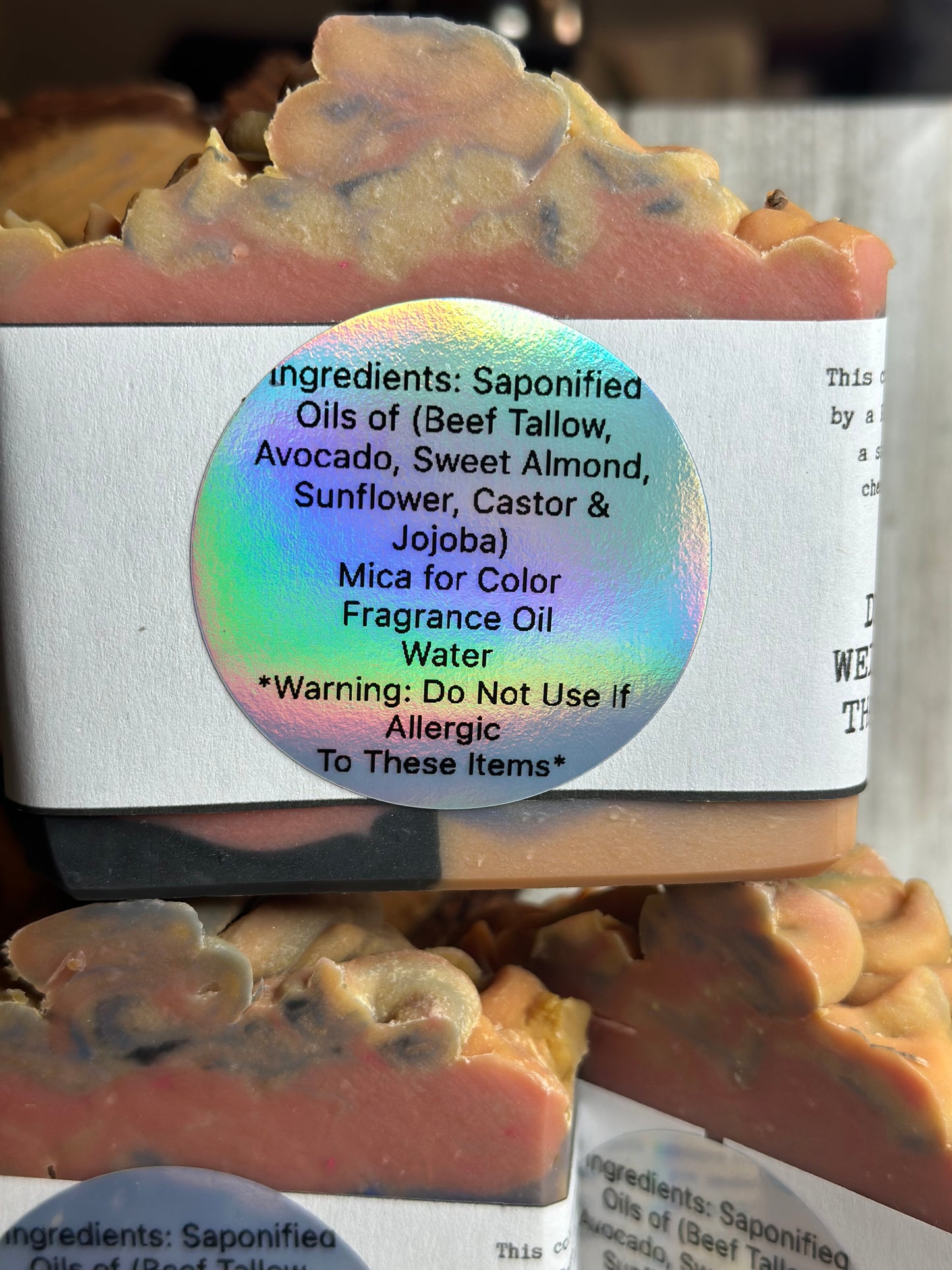 Heifer Skrub Sanch0 Mega Beef Tallow Soap Bar (Bourbon, Leather Sweet Tobacco, Campfire, Cedar, Amber)