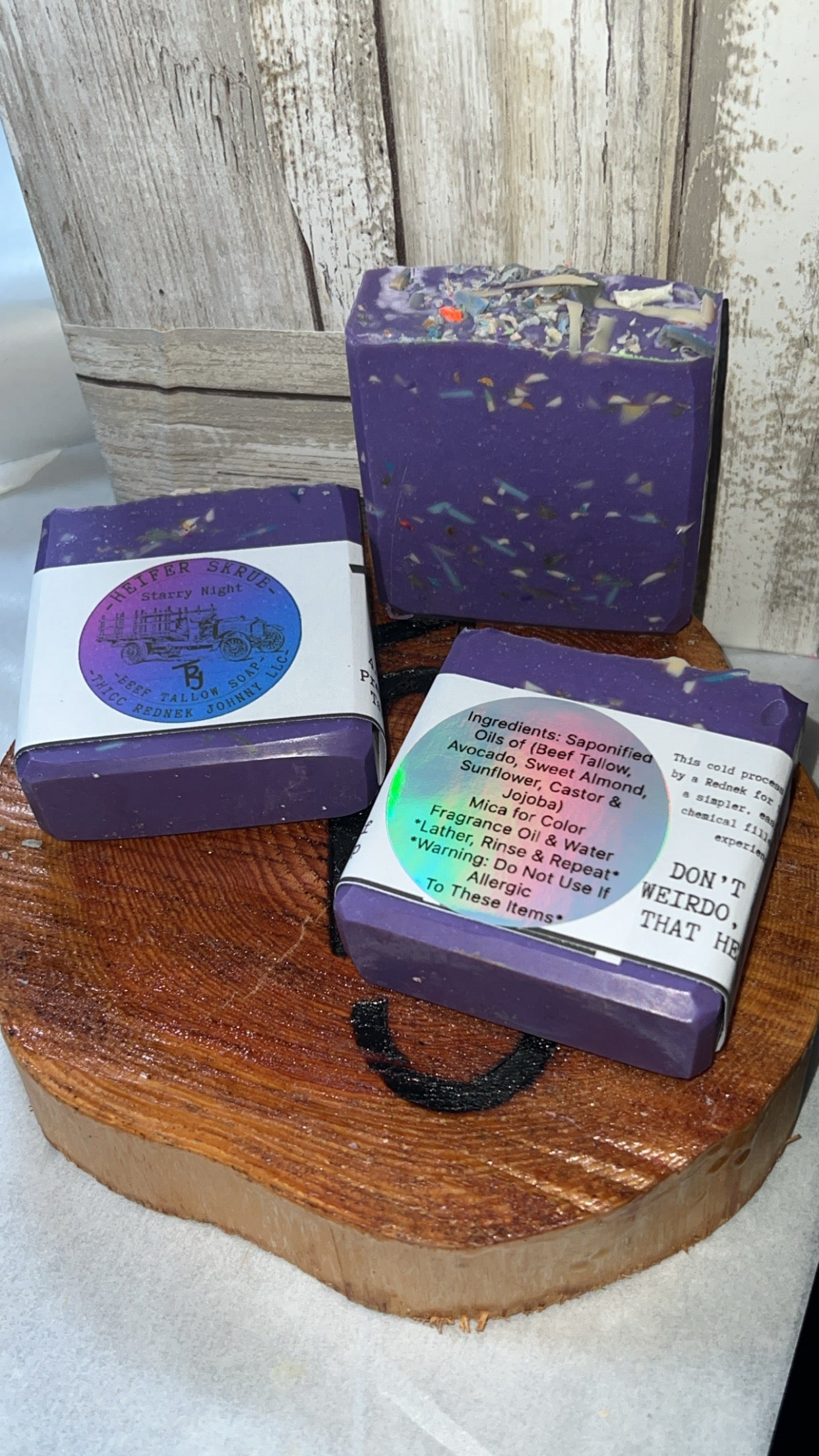 Heifer Skrub Starry Night (Floral/Sweet) Handmade Beef Tallow Soap