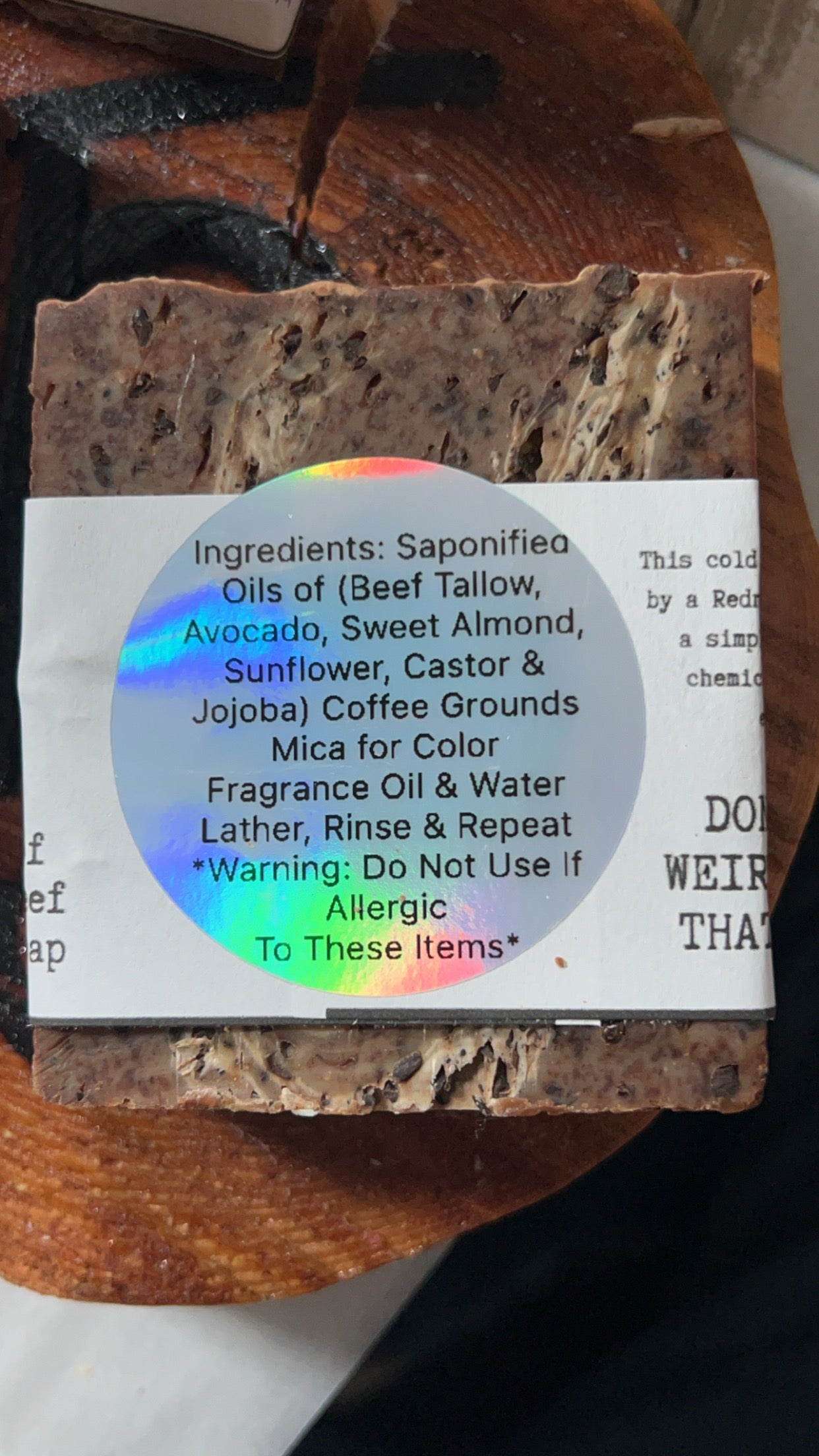 Heifer Skrub Hazel Deez Nutz (Vanilla Hazelnut Coffee) Handmade Beef Tallow Soap