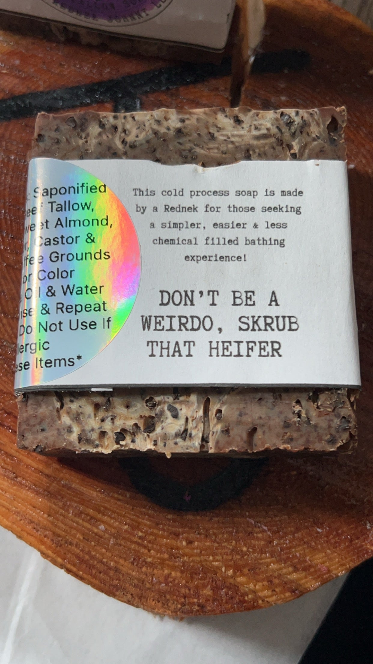Heifer Skrub Hazel Deez Nutz (Vanilla Hazelnut Coffee) Handmade Beef Tallow Soap