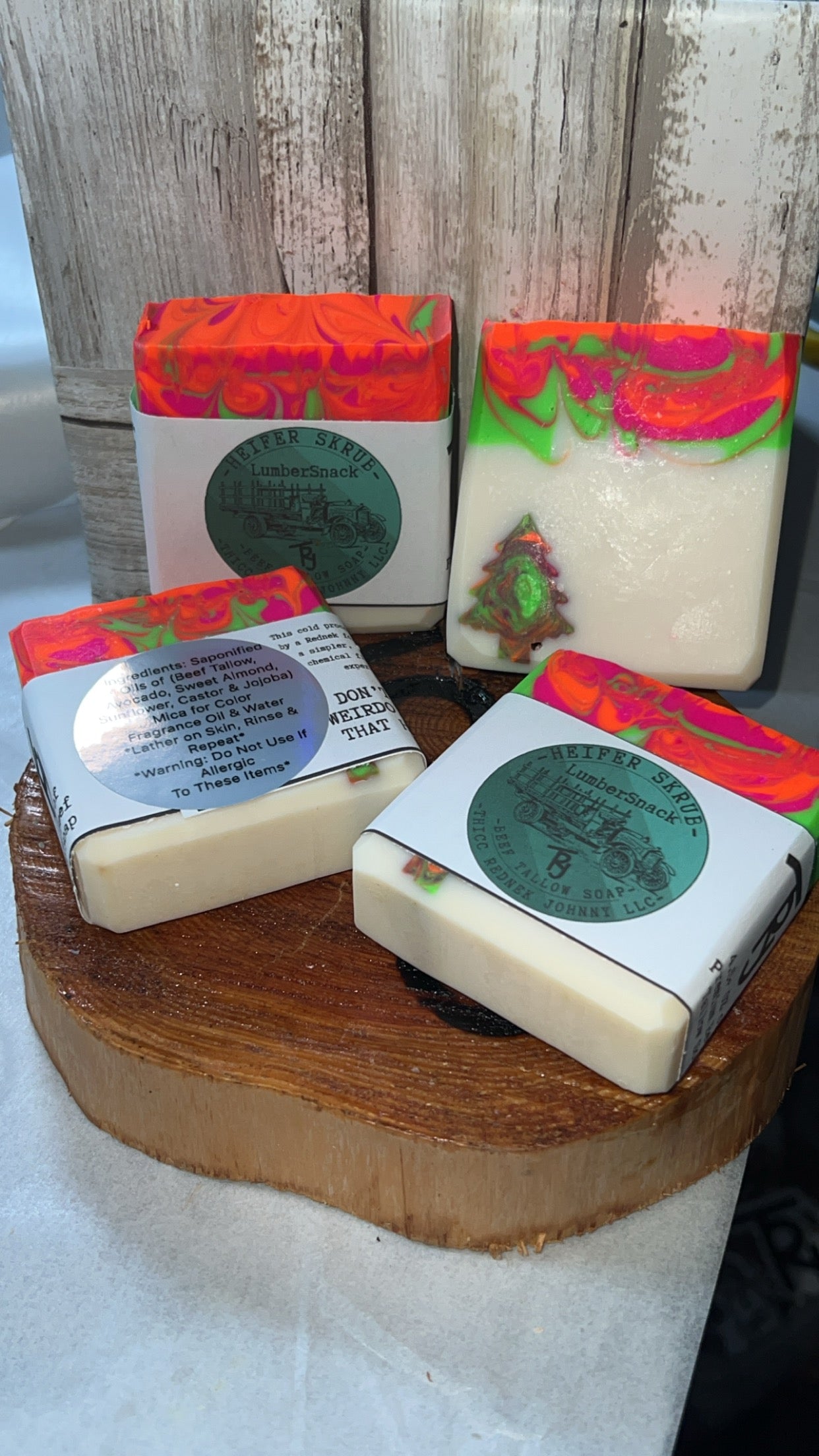 Heifer Skrub LumberSnack (Very Sappy Pine Tree) Handmade Beef Tallow Soap