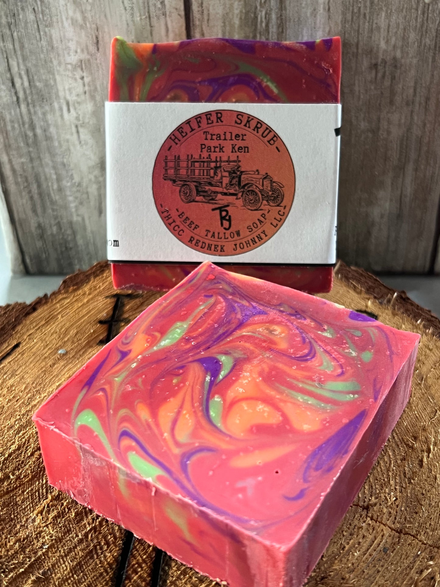 Heifer Skrub Trailer Park Ken (Mahogany Teakwood) Handmade Beef Tallow Soap