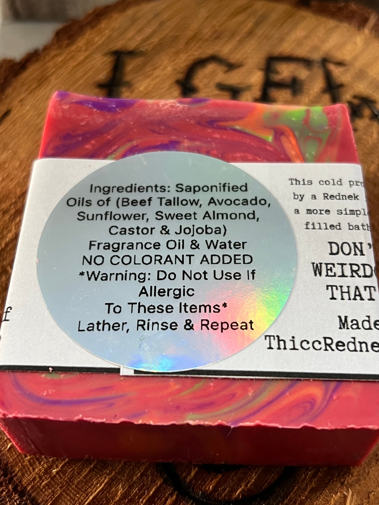 Heifer Skrub Trailer Park Ken (Mahogany Teakwood) Handmade Beef Tallow Soap