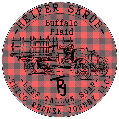 Heifer Skrub Buffalo Plaid (Flannel Type) Handmade Beef Tallow Soap