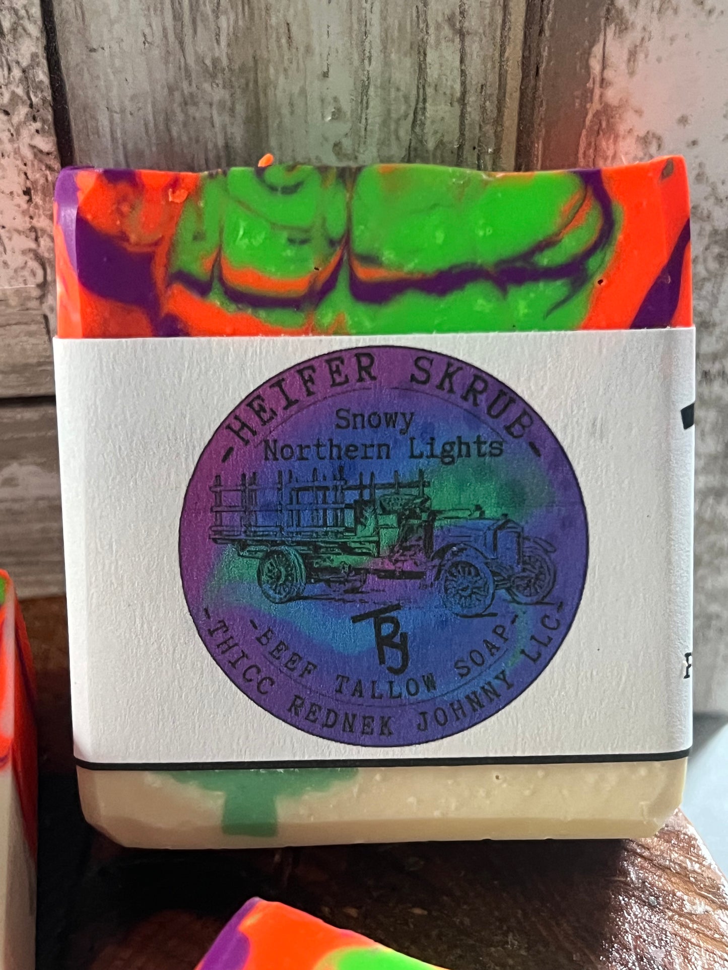 Heifer Skrub Snowy Northern Lights (Cranberry, Apple, Fig, Pine, Fir) Handmade Beef Tallow Soap