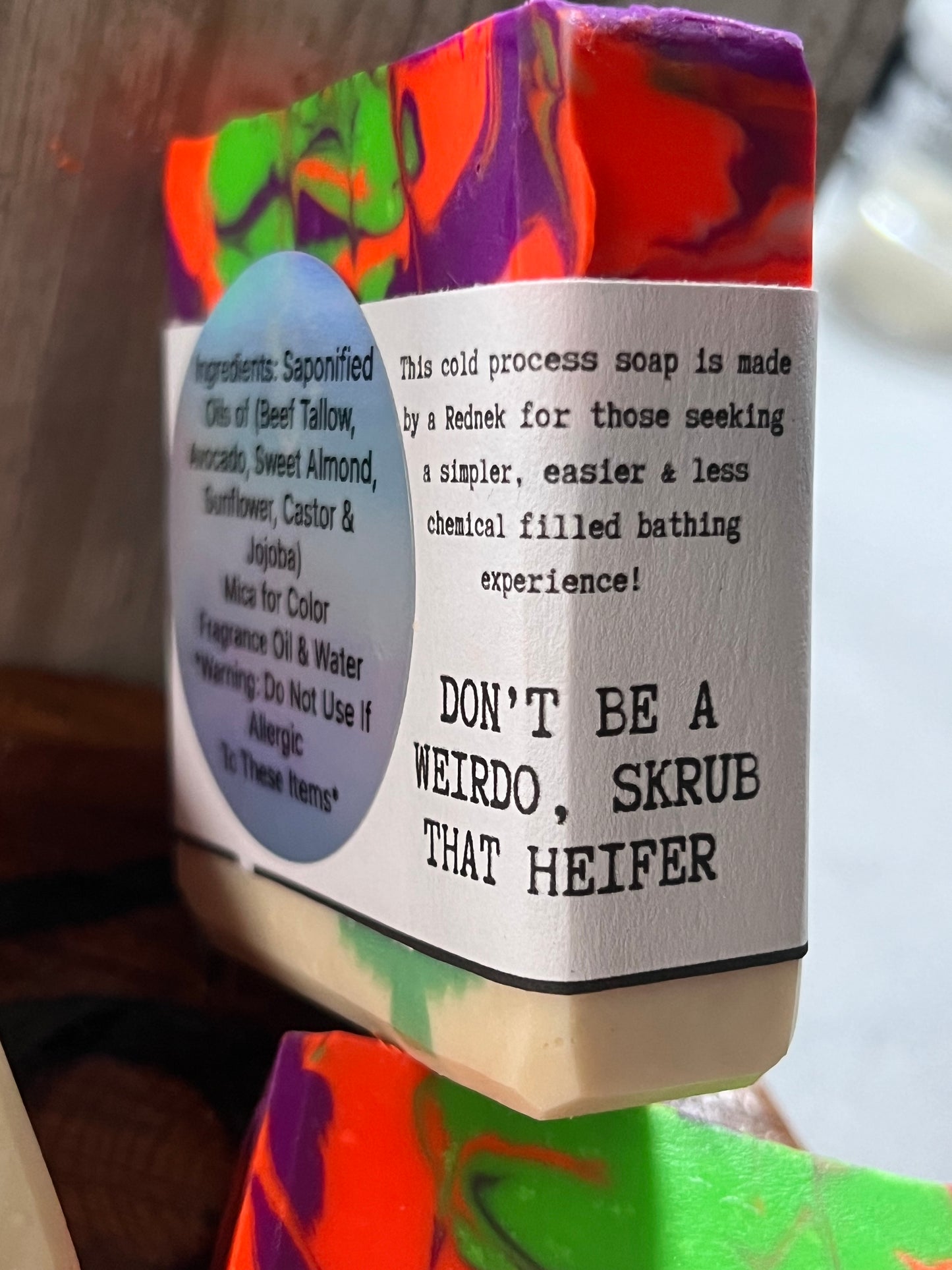 Heifer Skrub Snowy Northern Lights (Cranberry, Apple, Fig, Pine, Fir) Handmade Beef Tallow Soap