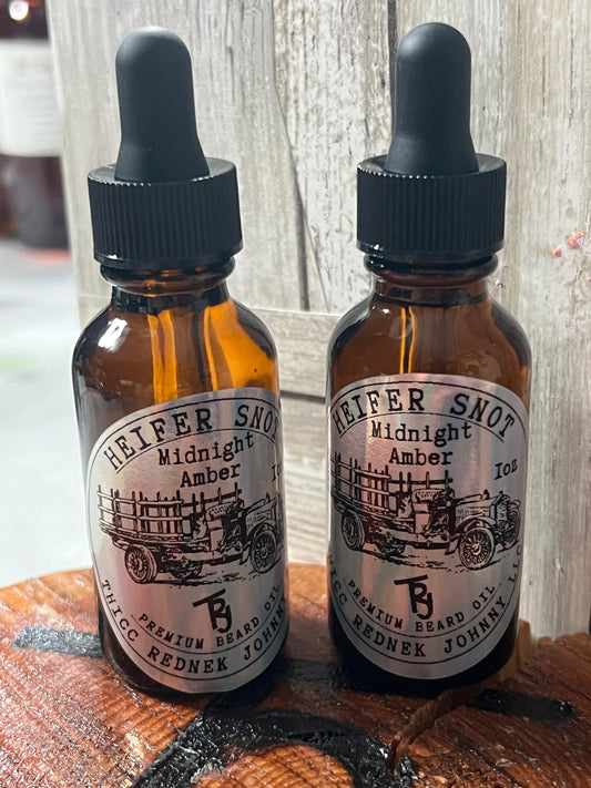 Heifer Snot Midnight Amber Premium Beard Oil 1 Oz