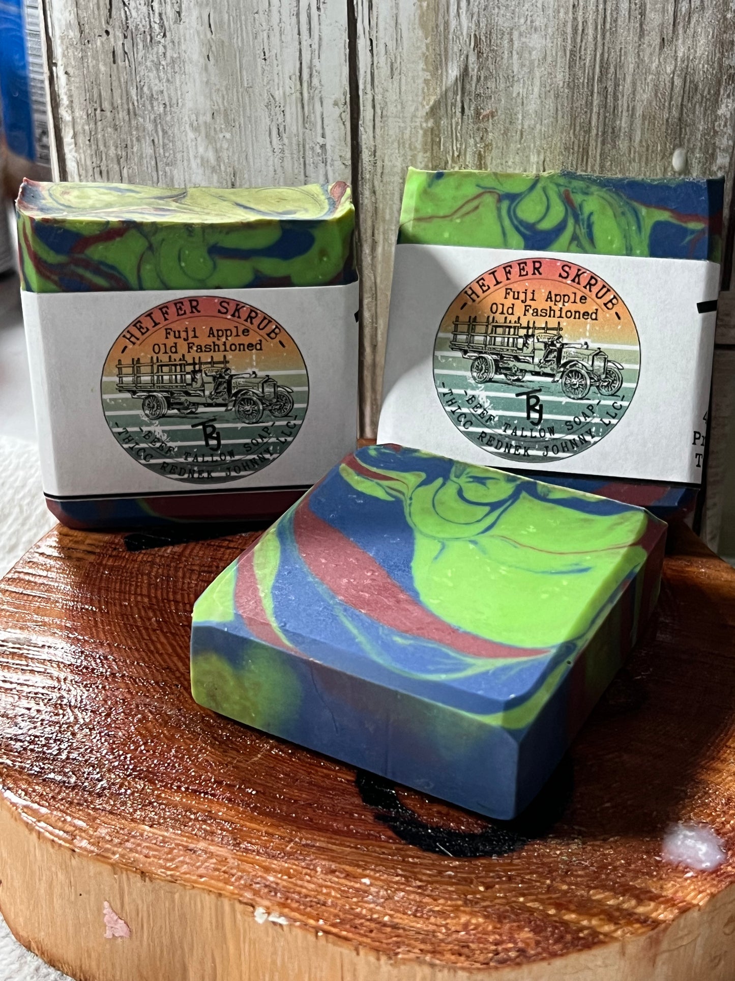 Heifer Skrub Fuji Apple Old Fashioned (Apple Bourbon) Handmade Beef Tallow Soap