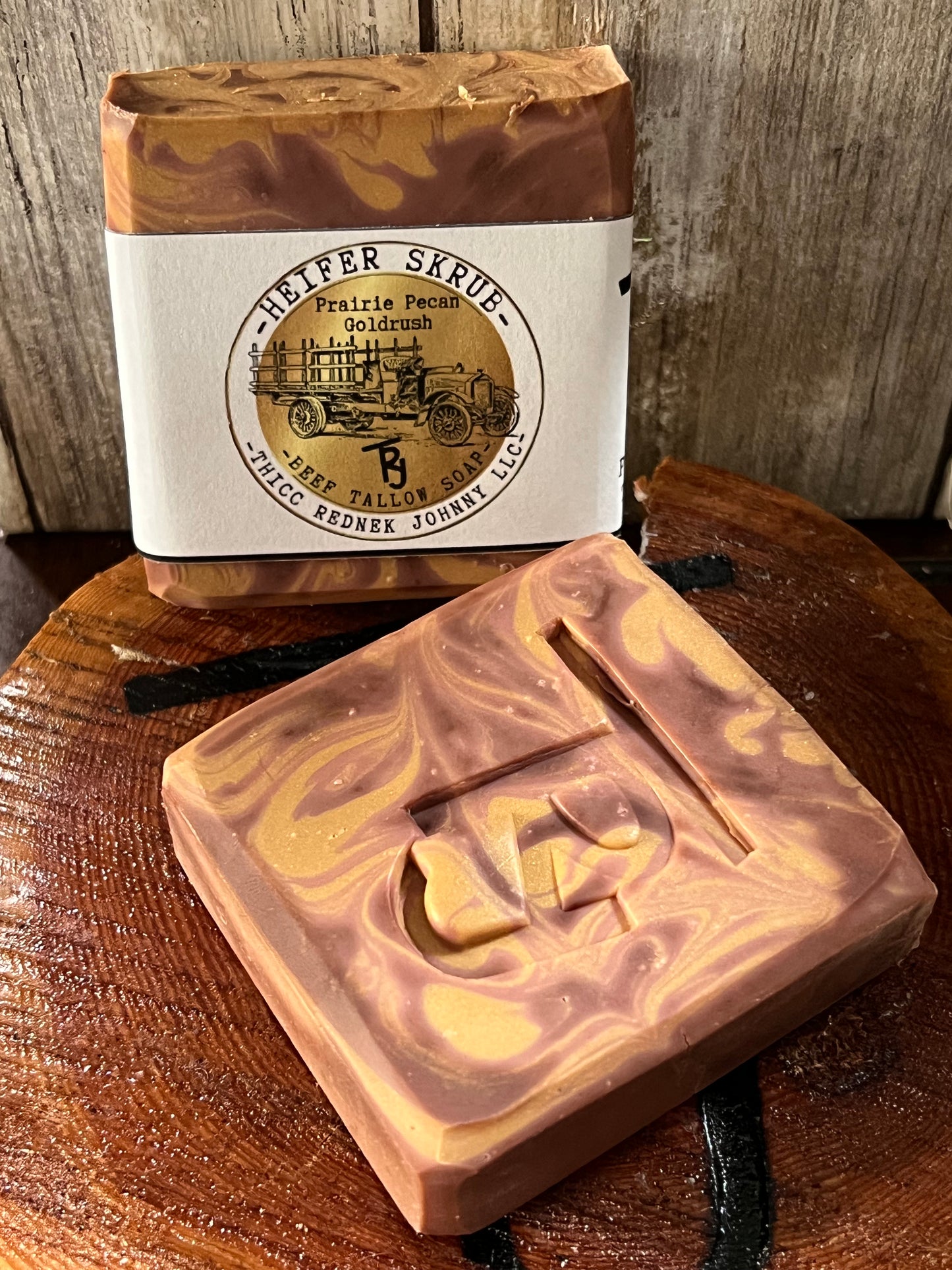 Heifer Skrub Prairie Pecan Goldrush (Pumpkin Pecan Waffles Type) Handmade Beef Tallow Soap