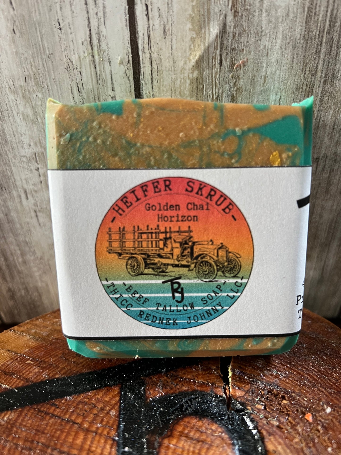 Heifer Skrub Golden Chai Horizon (Chai Cardomom) Handmade Beef Tallow Soap