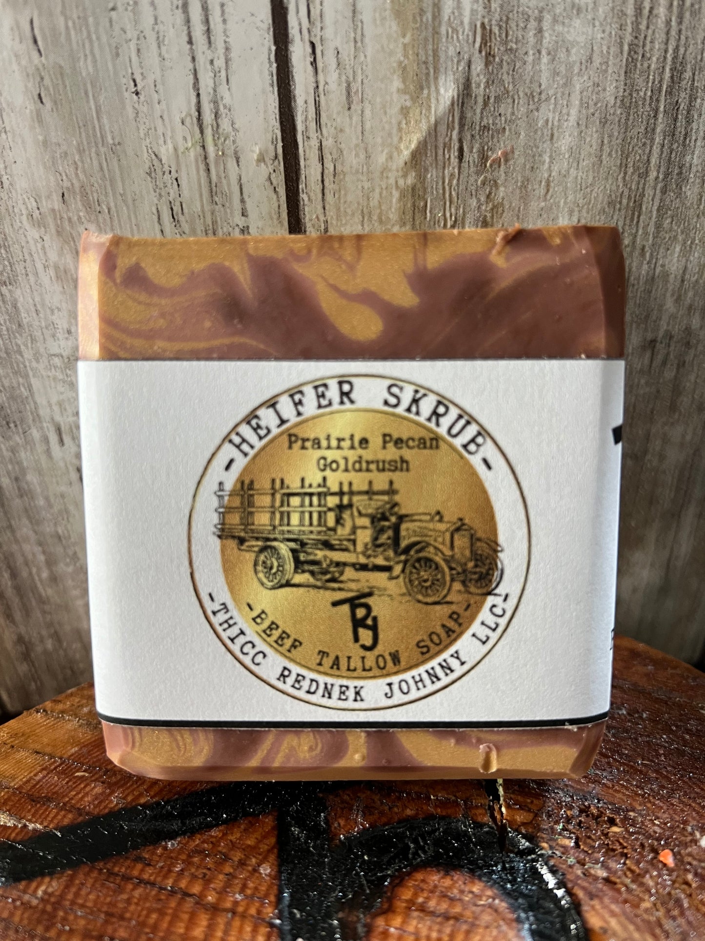 Heifer Skrub Prairie Pecan Goldrush (Pumpkin Pecan Waffles Type) Handmade Beef Tallow Soap