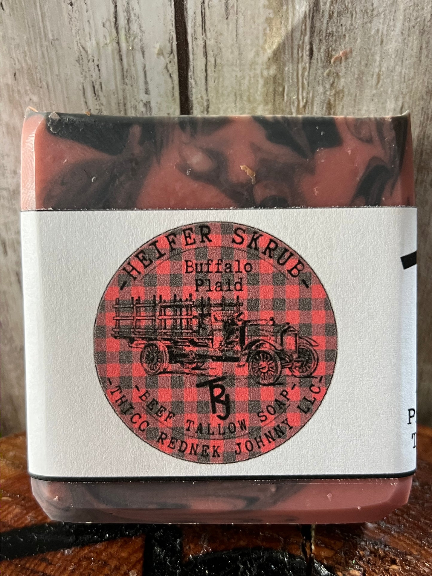 Heifer Skrub Buffalo Plaid (Flannel Type) Handmade Beef Tallow Soap