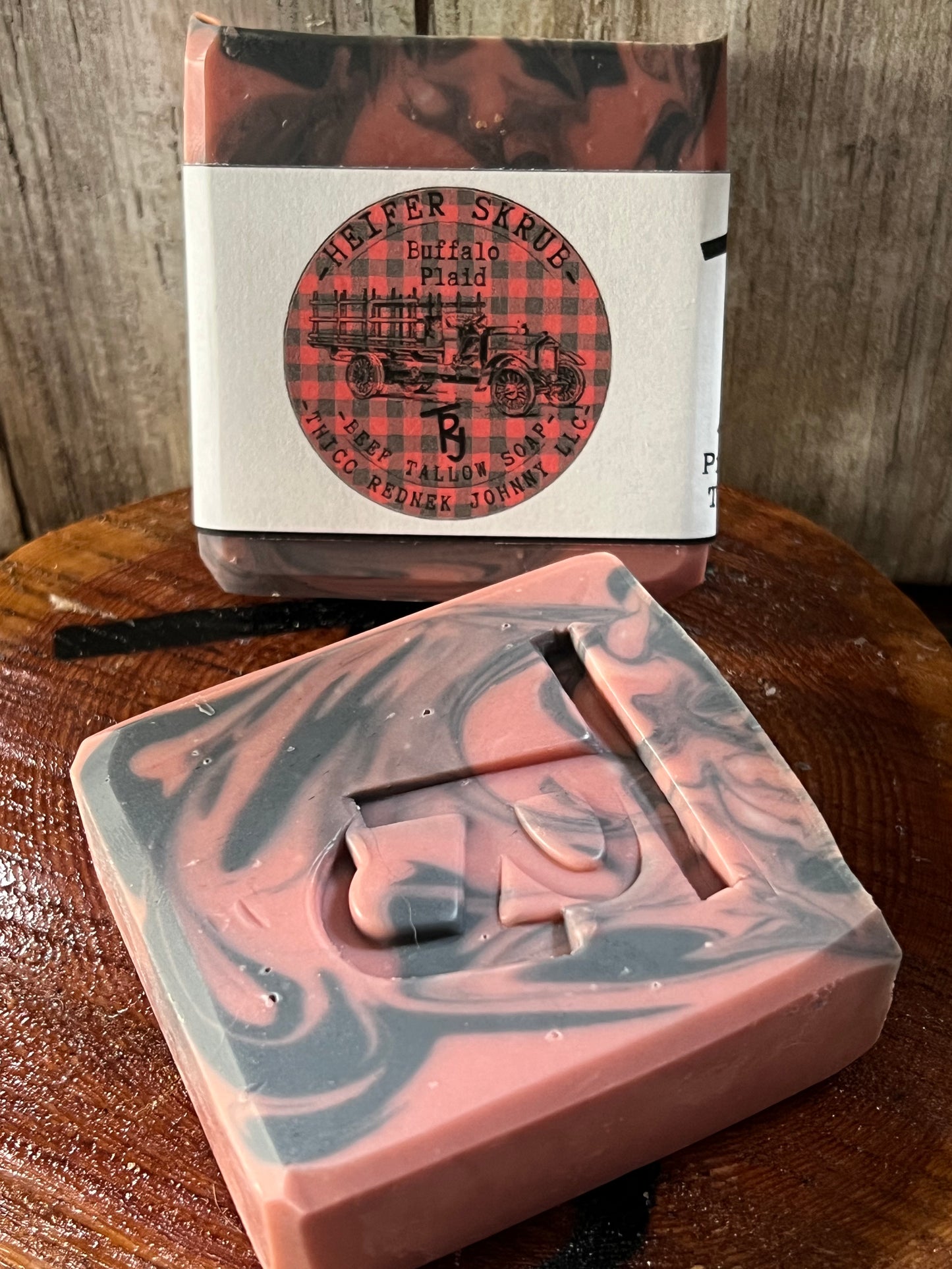 Heifer Skrub Buffalo Plaid (Flannel Type) Handmade Beef Tallow Soap