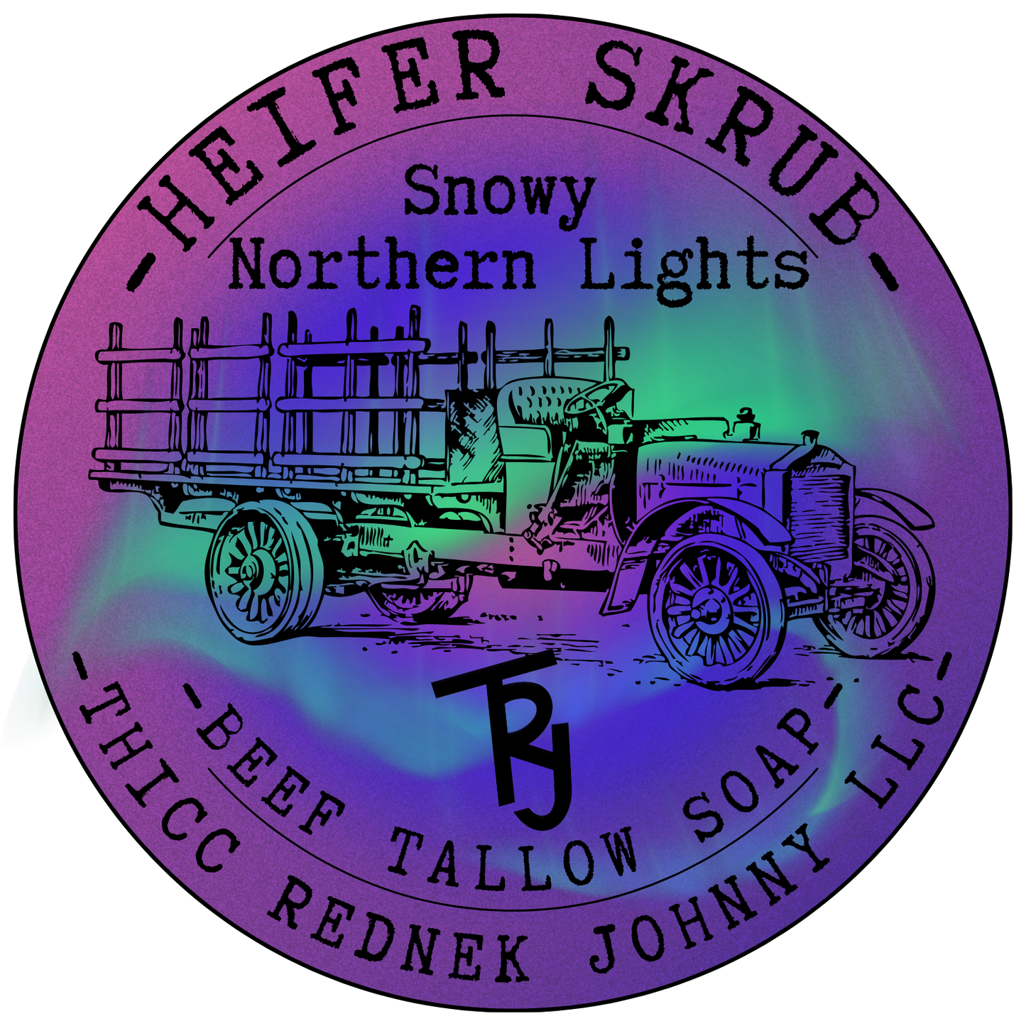 Heifer Skrub Snowy Northern Lights (Cranberry, Apple, Fig, Pine, Fir) Handmade Beef Tallow Soap