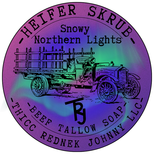 Heifer Skrub Snowy Northern Lights (Cranberry, Apple, Fig, Pine, Fir) Handmade Beef Tallow Soap