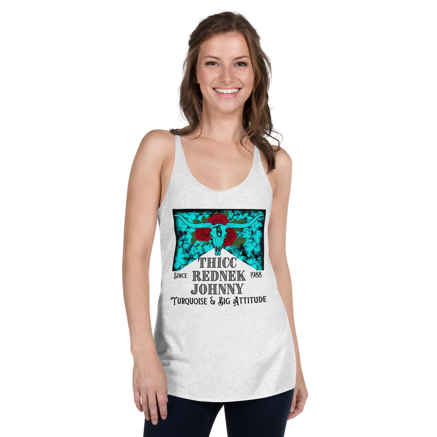 Women's TRJ Turquoise & Attitude Racerback Tank