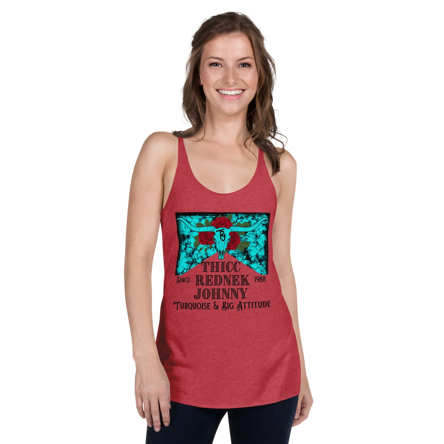 Women's TRJ Turquoise & Attitude Racerback Tank