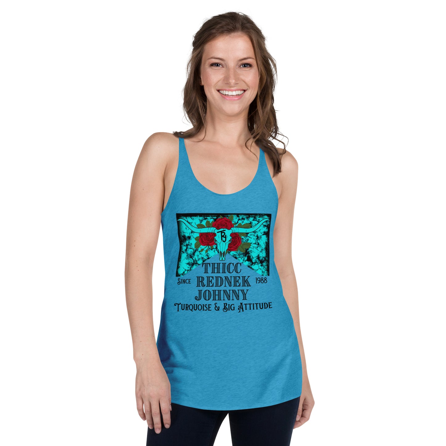 Women's TRJ Turquoise & Attitude Racerback Tank